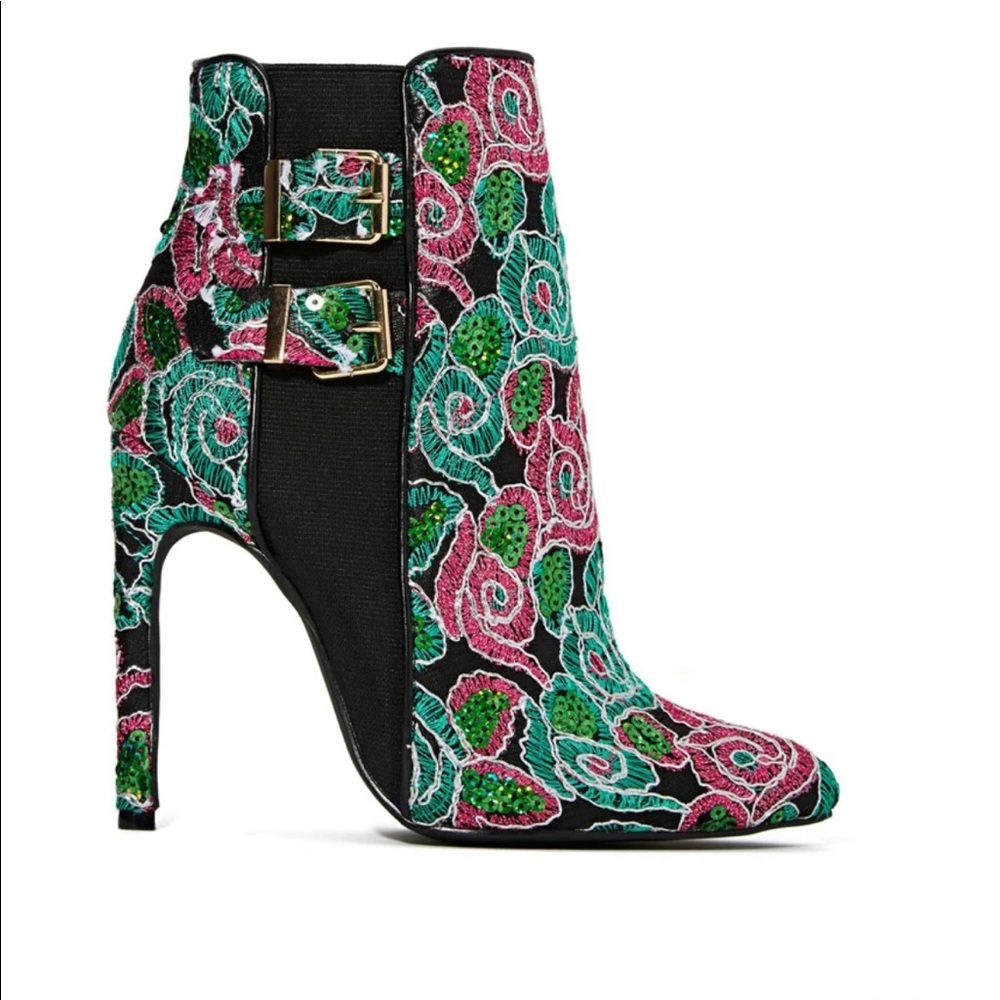 Sequin Embroided Booties